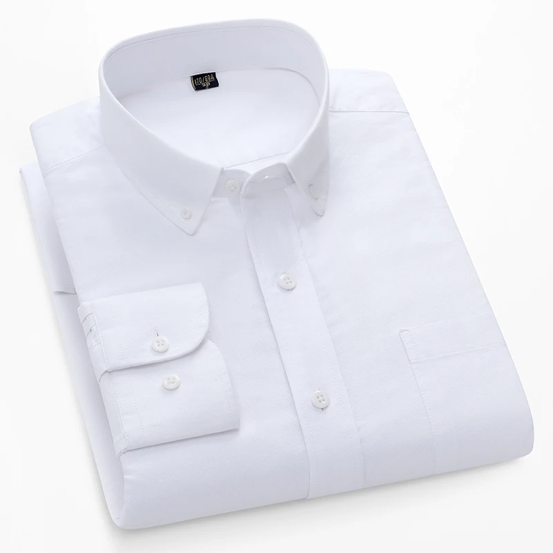 メンズ用、100％コットンオックスフォード生地の長袖シャツ。 - Oxford Cotton Casual Shirt Business のレビューと価格