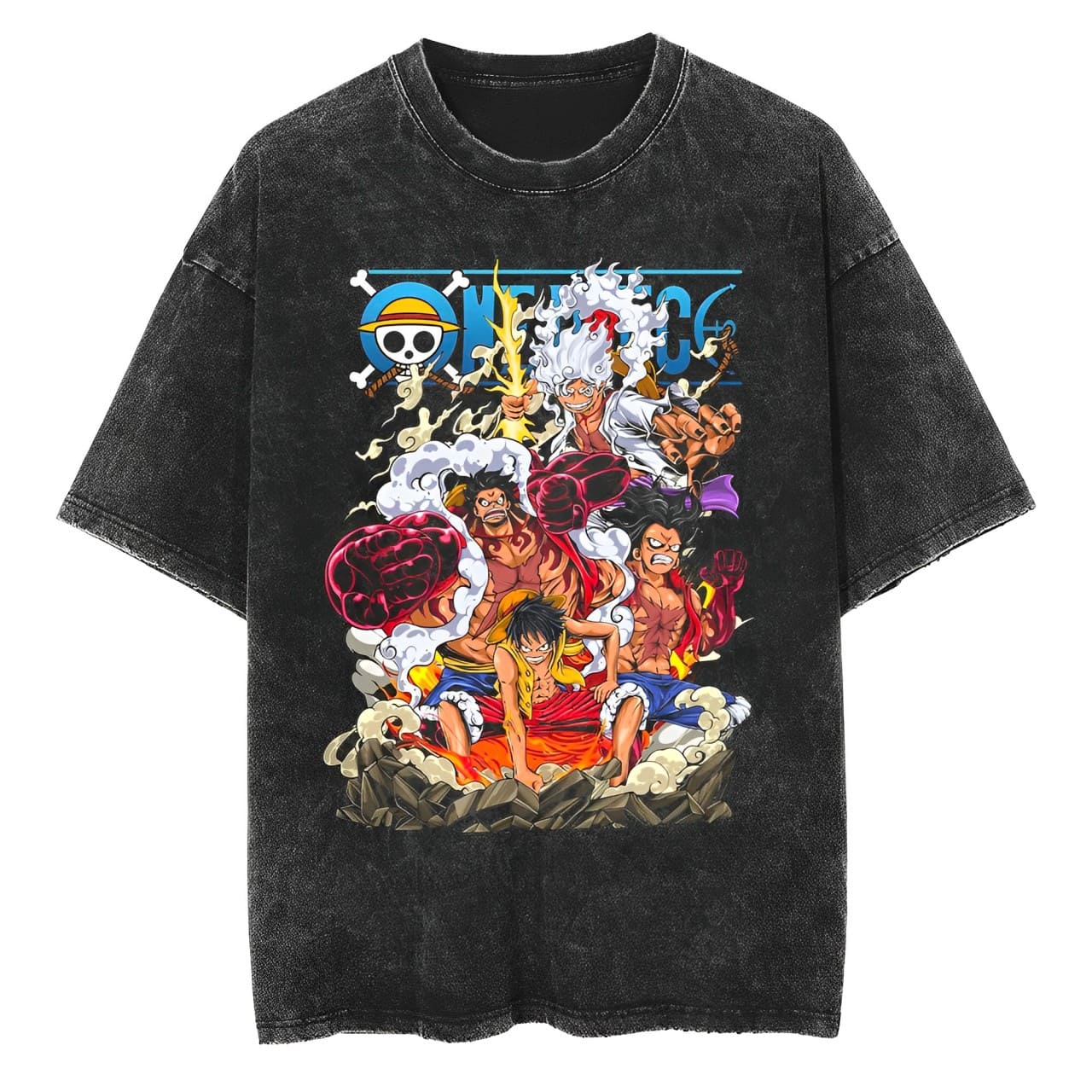 ワンピース ルフィ ギア2 3 4 5 Tシャツ ニカ ヴィ - Acid Wash Vintage Graphic T Shirt のレビューと価格