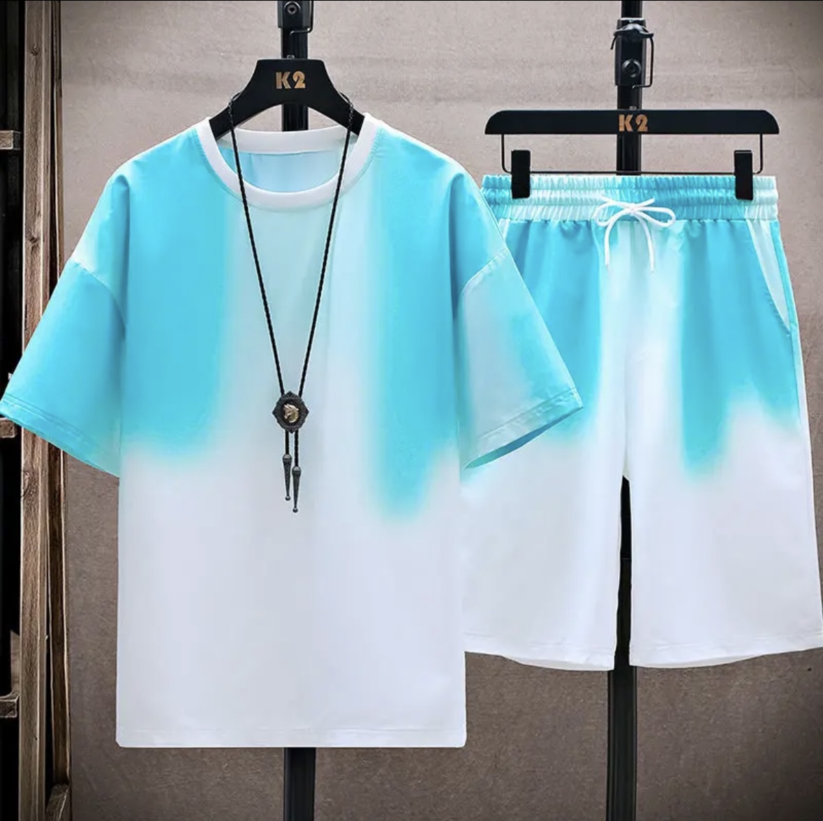 新作夏物カップル向けアイスシルクセット、ゆったりとした韓国風 - Shirts のレビューと価格